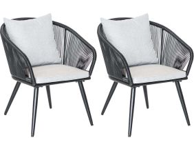 Fauteuil en résine tissée et aluminium Comores (Lot de 2)