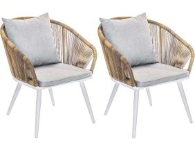 Fauteuil en résine tissée et aluminium Maldives (Lot de 2)