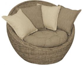 Fauteuil rond 2 places en poelet Sultan