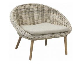 Fauteuil rond en poelet gris Talang