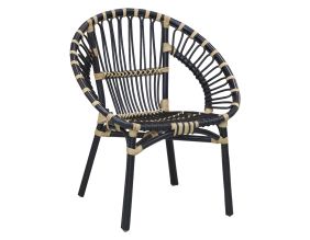 Fauteuil rond en rotin Jazz (Noir)