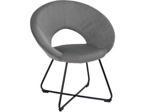 Fauteuil rond en velours cotelé Giulia (Gris)