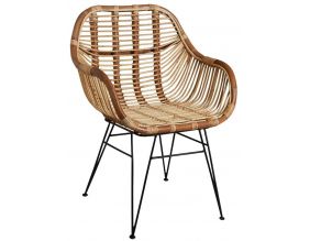 Fauteuil en teck et roseau garut Fauteuil en teck et roseau garut