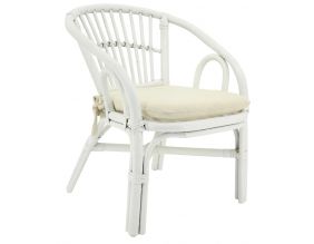 Fauteuil enfant en rotin laqué blanc Putih