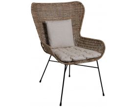 Fauteuil en rotin avec coussin