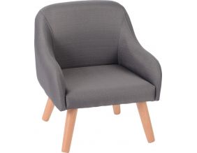 Fauteuil Scandinave Enfant En Bois Et Tissu Bouclette Marron LORENS