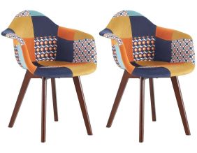 Fauteuil scandinave patchwork (Lot de 2) (Rétro)
