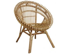 Fauteuil soleil en rotin (Naturel)