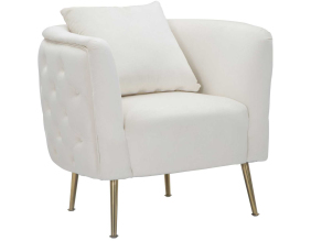 Fauteuil en tissu Bucarest 76 x 74 x 71 cm (Crème)