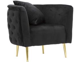 Fauteuil en tissu Bucarest 76 x 74 x 71 cm (Noir)