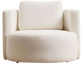 Fauteuil en tissu crème Wing