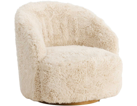Fauteuil en tissu fluffy Astru 75 x 70 x 75 cm