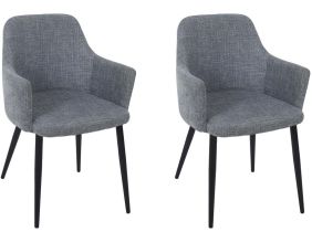 Fauteuil en tissu gris bleuté Aberdeen (Lot de 2)
