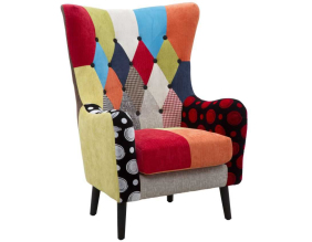 Fauteuil en tissu patchwork Imperial 73 x 79 x 106 cm
