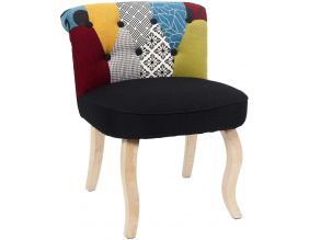 Fauteuil en tissu patcwork Eleonor