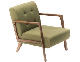 Fauteuil en tissu vert Kemer