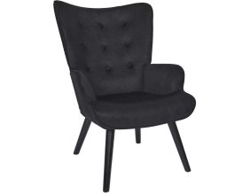 Fauteuil en velours côtelé Giulia (Noir)