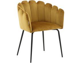 Fauteuil en velours et métal Limhamn (Jaune)