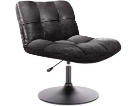 Fauteuil vintage style industriel en polyuréthane (Noir)