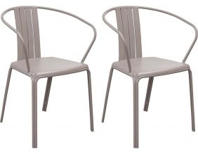 Fauteuils en aluminium Azuro (Lot de 2) (Taupe)