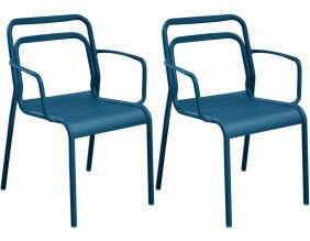 Fauteuils en aluminium Eos (Lot de 2) (Bleu)