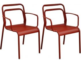 Fauteuils en aluminium Eos (Lot de 2) (Rouge)