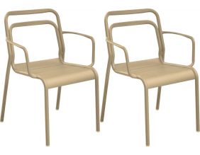 Fauteuils en aluminium Eos (Lot de 2) (Sable)