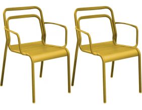 Fauteuils en aluminium Eos (Lot de 2) (Tournesol)