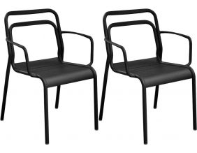 Fauteuils en aluminium Eos (Lot de 2) (Noir)