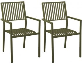 Fauteuils d'extérieur empilables en aluminium Cayo (Lot de 2) (Vert)