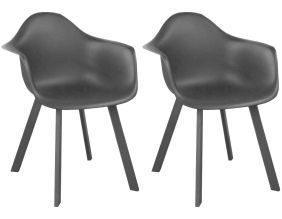 Fauteuils de jardin en aluminium et résine Jato (Lot de 2) (Gris anthracite)