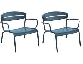 Fauteuils lounge terrasse en aluminium Haora (Lot de 2) (Bleu)