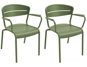 Fauteuils terrasse en aluminium Haora (Lot de 2) (Amande)