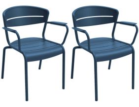 Fauteuils terrasse en aluminium Haora (Lot de 2) (Bleu)