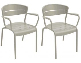 Fauteuils terrasse en aluminium Haora (Lot de 2) (Sauge)