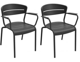 Fauteuils terrasse en aluminium Haora (Lot de 2) (Graphite)