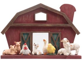 Ferme en résine avec animaux 10 pièces