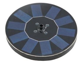 Fontaine extérieure ronde en résine alimentation solaire (Fontaine + batterie + éclairage)