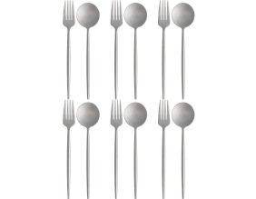 Fourchette et cuillère spécial salade en inox Active (Lot de 6)
