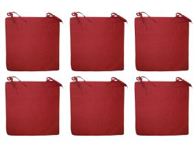 Galette de chaise en coton 40 cm (Lot de 6) (Rouge)