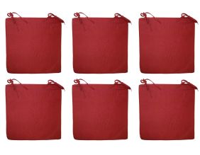 Galette de chaise en coton 40 cm (Lot de 6) (Rouge)