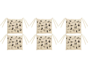 Galette de chaise en coton 9 points Dubout (Lot de 6)