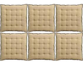 Galette de chaise en coton recyclé Grace (Lot de 6) (Camel)
