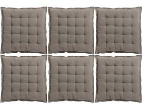 Galette de chaise en coton recyclé Grace (Lot de 6) (Ombre)