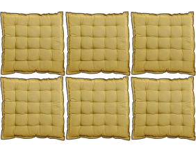 Galette de chaise en coton recyclé Grace (Lot de 6) (Badiane)