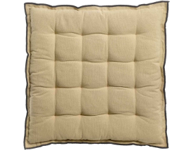 Galette de chaise en coton recyclé Grace (unitaire) (Camel)