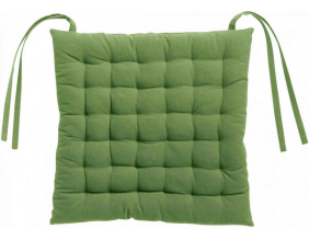 Galette de chaise en coton recyclé 36 points Zea vert (unitaire)