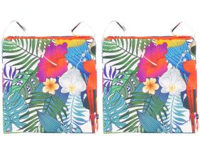 Galette de chaise outdoor imprimée 38 x 38 cm (Lot de 2) (Perroquet)