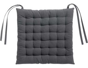 Galette de chaise 36 points en coton recyclé Zea 38 x 38 x 3 cm (Ombre)