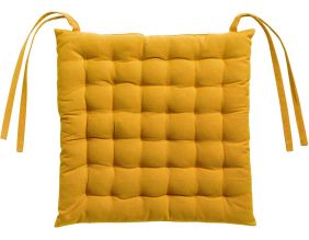 Galette de chaise 36 points en coton recyclé Zea 38 x 38 x 3 cm (Tournesol)